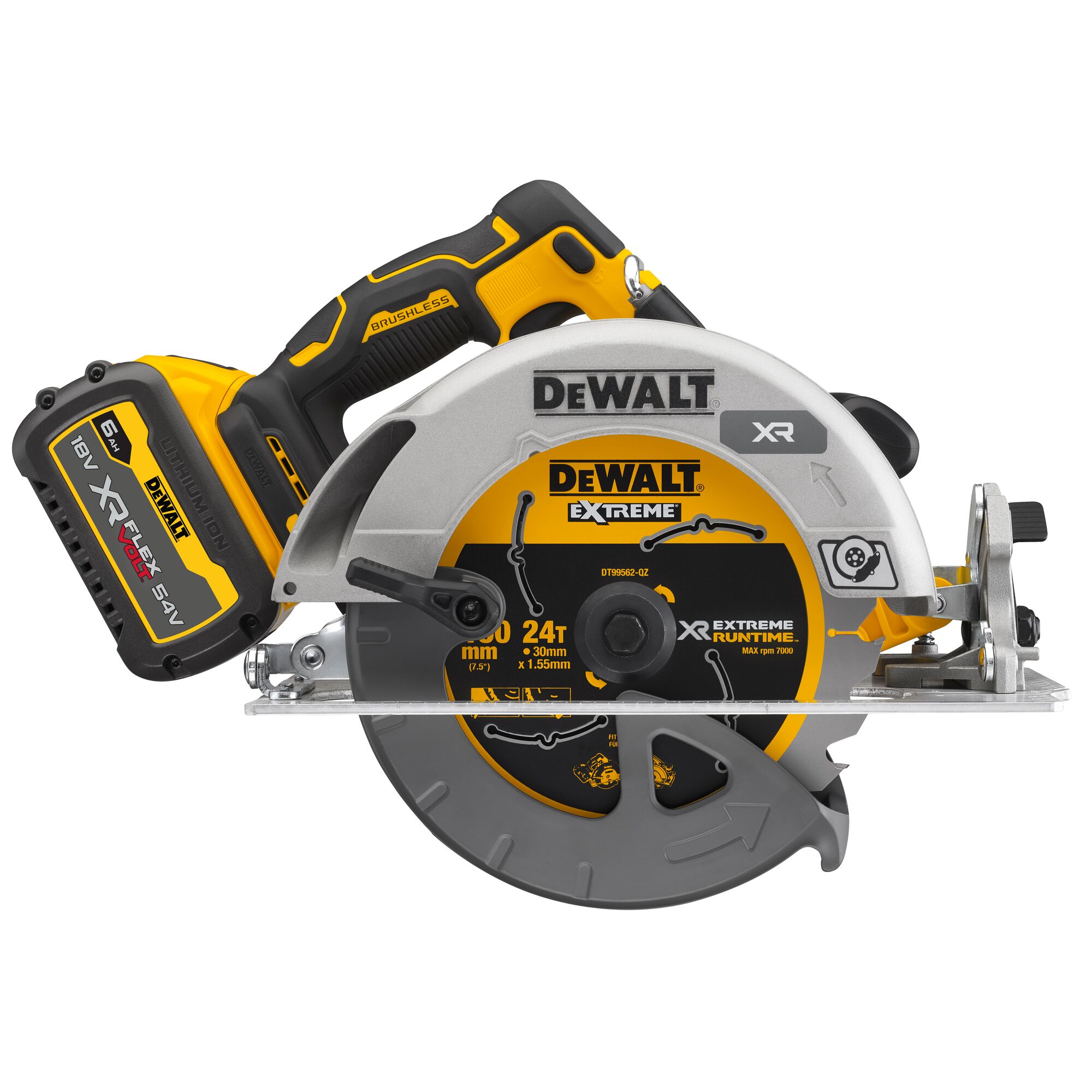 18V XR 184mm Circular Saw With FLEXVOLT ADVANTAGE 1 X 6Ah DEWALT