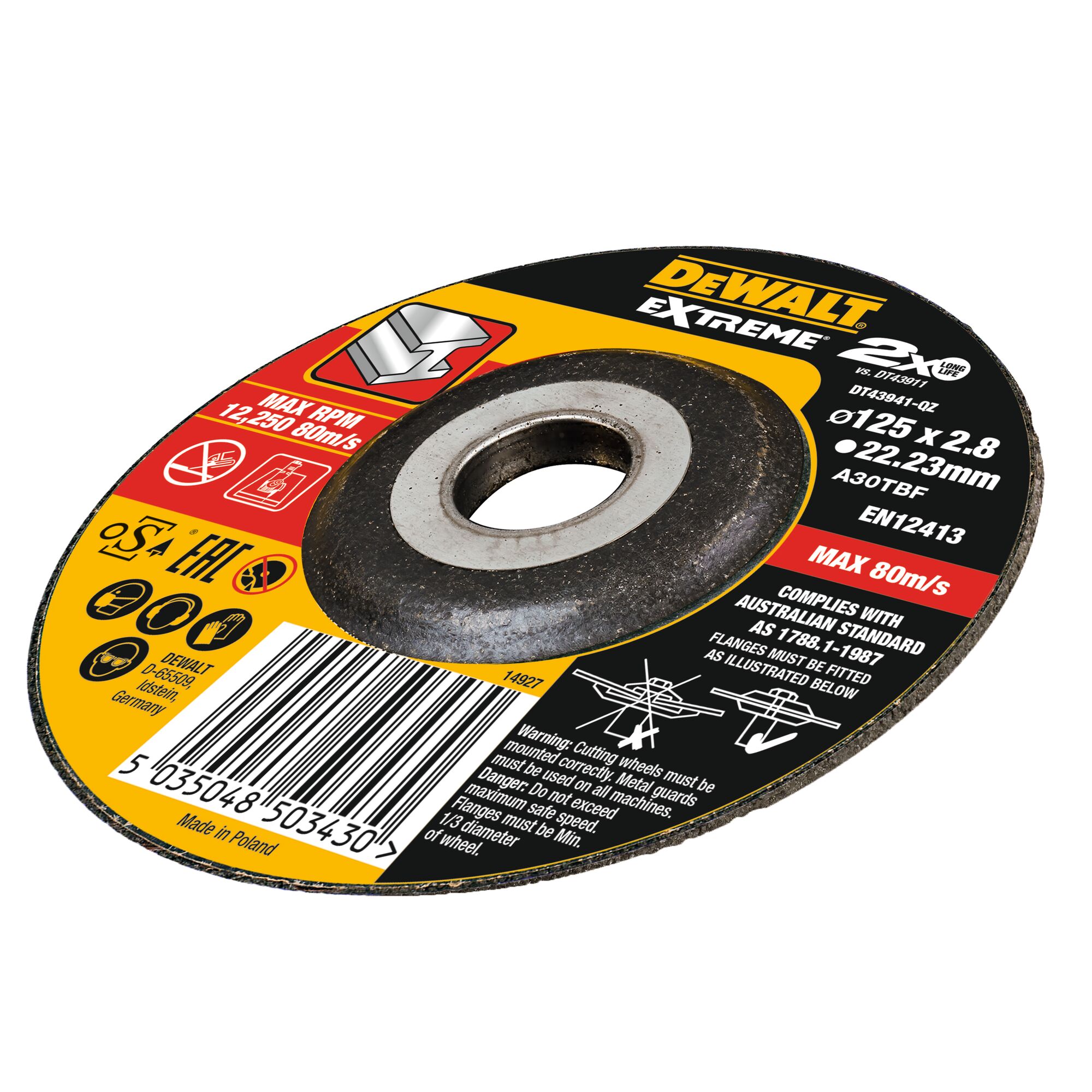 Dewalt extreme metal clearance cutting disc 125mm
