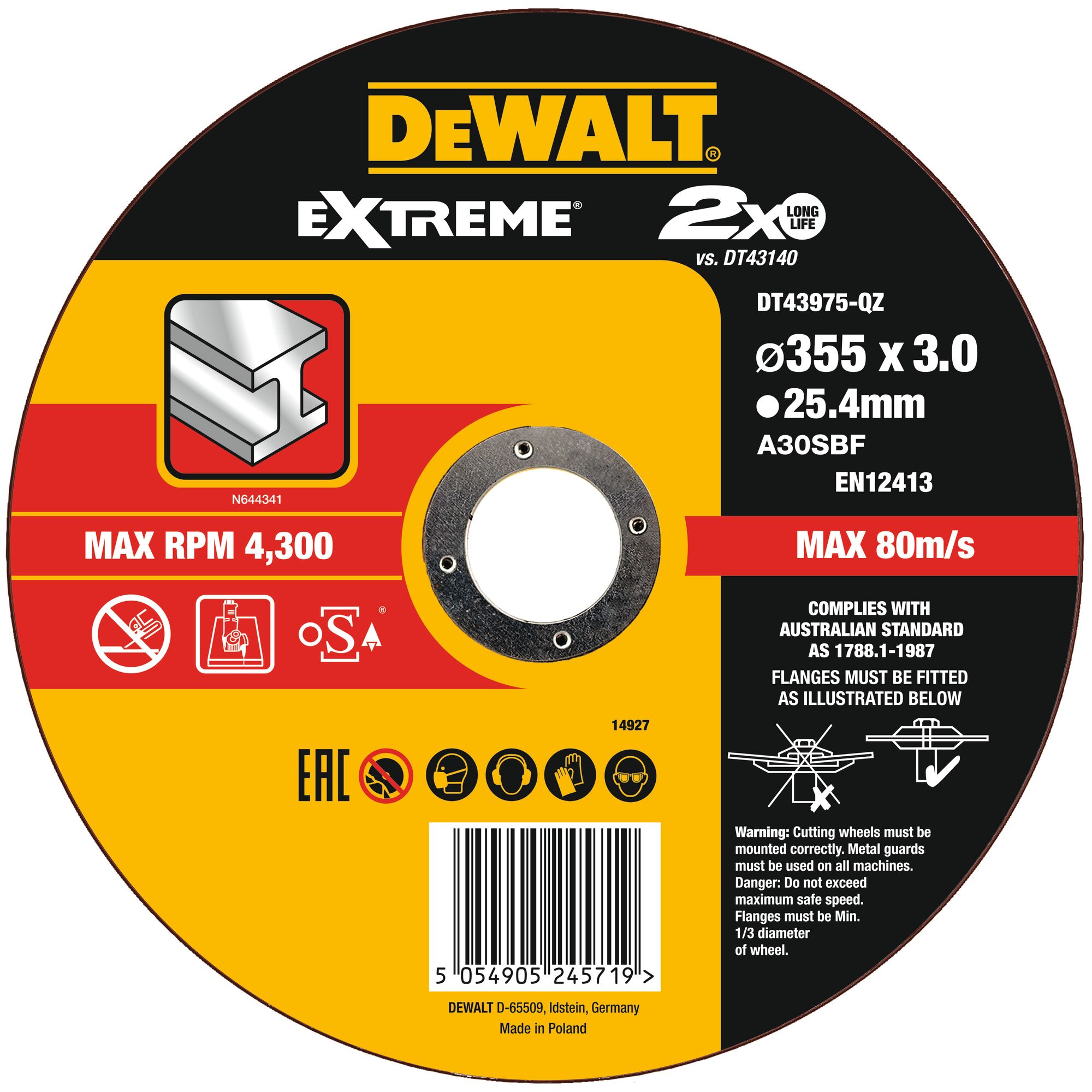355mm clearance cutting disc